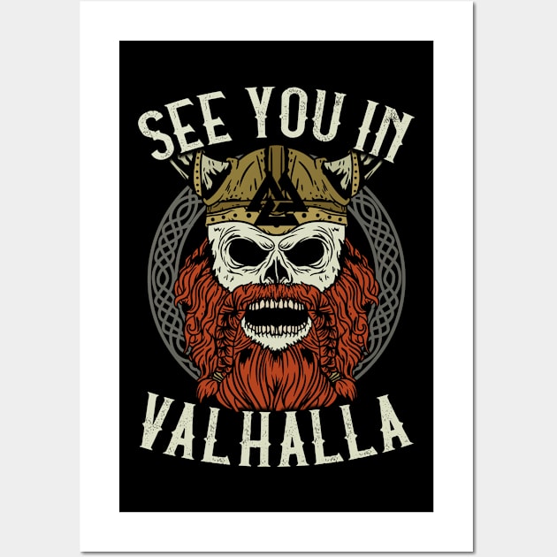 See You In Valhalla - Viking Valknut Warrior Gift Wall Art by biNutz